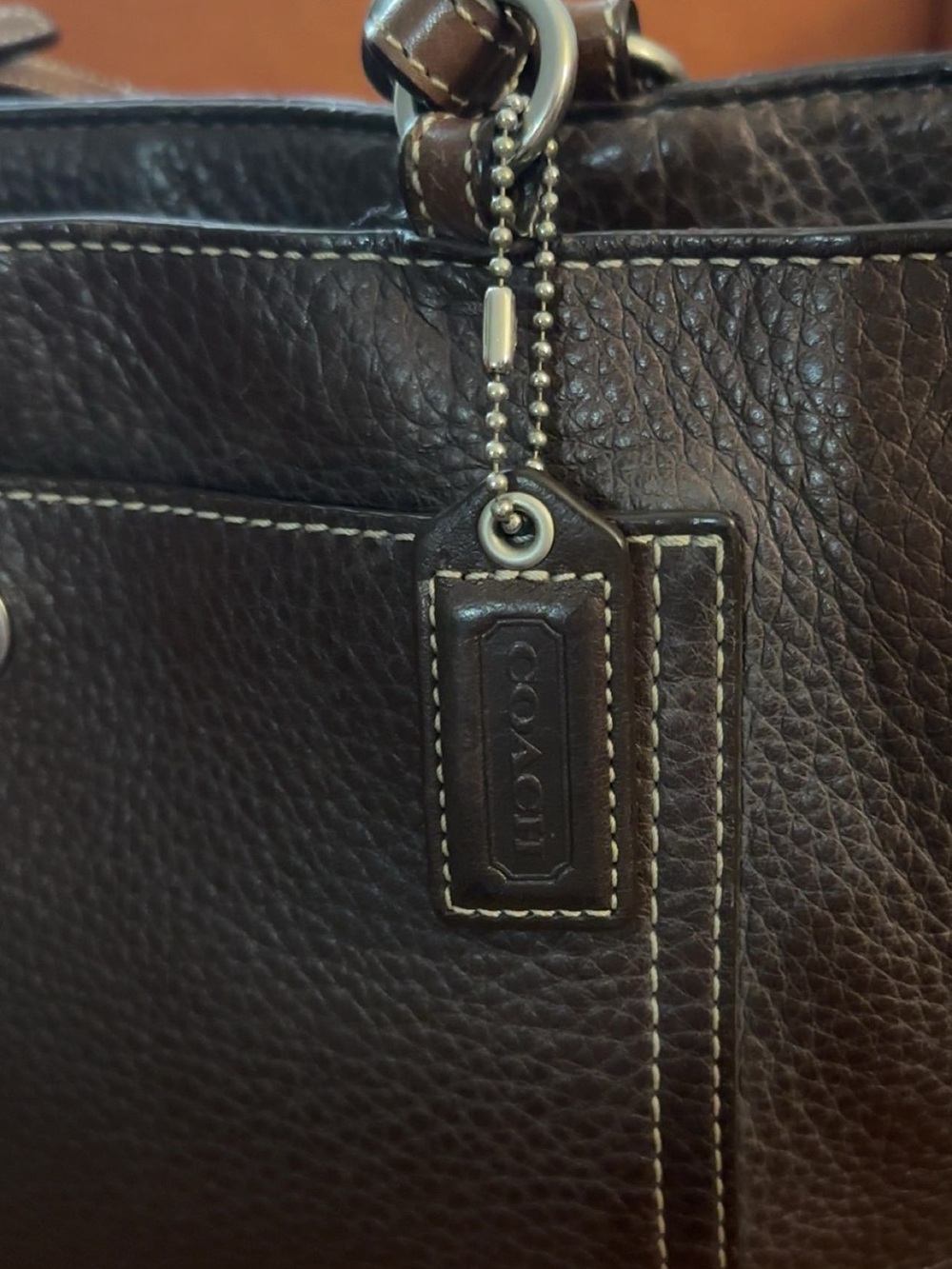 Coach Chelsea Brown Leather Tote with Front Pocket - Picture 9 of 10